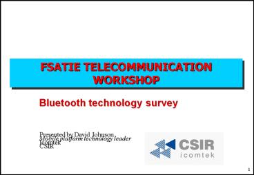 FSATIE TELECOMMUNICATION WORKSHOP