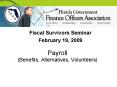 Payroll Benefits, Alternatives, Volunteers PowerPoint PPT Presentation