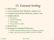 13. External Sorting