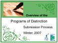 Programs of Distinction PowerPoint PPT Presentation