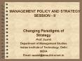 MANAGEMENT POLICY AND STRATEGY SESSION II PowerPoint PPT Presentation
