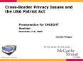 Cross-Border Privacy Issues and the USA Patriot Act PowerPoint PPT Presentation