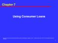 Using Consumer Loans