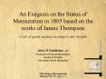 An Exegesis on the Status of Mensuration in 1805 based on the works of James Thompson PowerPoint PPT Presentation
