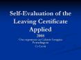 Self-Evaluation of the Leaving Certificate Applied 2008 PowerPoint PPT Presentation