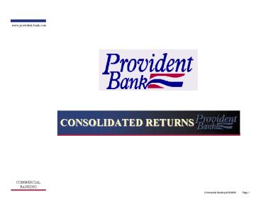 CONSOLIDATED RETURNS