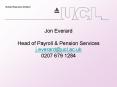Jon Everard Head of Payroll PowerPoint PPT Presentation