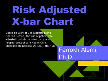 Risk Adjusted Xbar Chart
