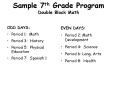 Sample 7th Grade Program Double Block Math PowerPoint PPT Presentation