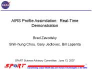AIRS Profile Assimilation: RealTime Demonstration