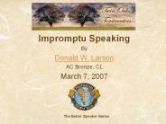 Impromptu Speaking