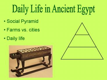 Daily Life in Ancient Egypt