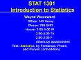 STAT 1301 Introduction to Statistics PowerPoint PPT Presentation