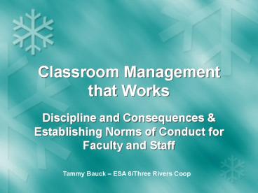 Classroom Management that Works