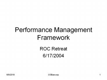 Performance Management Framework