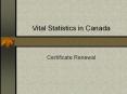 Vital Statistics in Canada PowerPoint PPT Presentation
