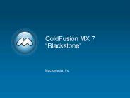 ColdFusion MX 7 Blackstone