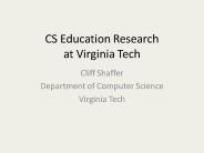 CS Education Research at Virginia Tech