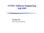 CS 501: Software Engineering Fall 1999