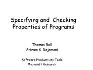 Specifying and Checking Properties of Programs