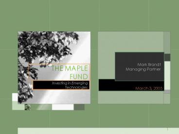 Investing in Emerging Technologies