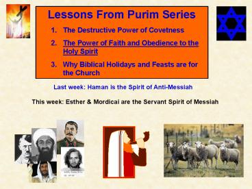 Lessons From Purim Series