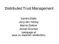 Distributed Trust Management