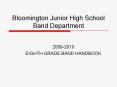Bloomington Junior High School Band Department