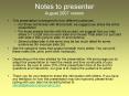 Notes to presenter August 2007 version PowerPoint PPT Presentation