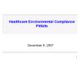 Healthcare Environmental Compliance Pitfalls PowerPoint PPT Presentation