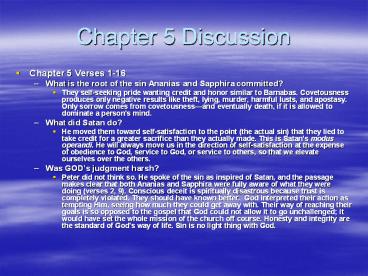 Chapter 5 Discussion