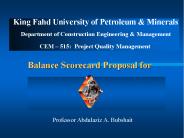 Balance Scorecard Proposal for