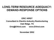 LONGTERM RESOURCE ADEQUACY: DEMANDRESPONSE OPTIONS