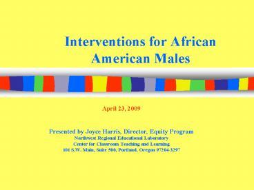 Interventions for African American Males