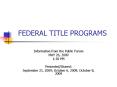 FEDERAL TITLE PROGRAMS PowerPoint PPT Presentation