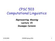 CPSC 503 Computational Linguistics