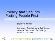 Privacy and Security: Putting People First