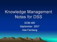 Knowledge Management Notes for DSS PowerPoint PPT Presentation
