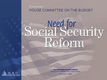 GAO HighRisk Program: Highlighting the Need for Improved Program Integrity