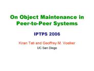 On Object Maintenance in PeertoPeer Systems IPTPS 2006