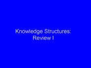 Knowledge Structures: Review I
