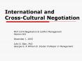 International and CrossCultural Negotiation PowerPoint PPT Presentation
