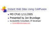 Instant Web Sites Using ColdFusion