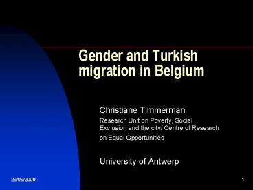 Gender and Turkish migration in Belgium