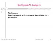 Non Symbolic AI - Lecture 14