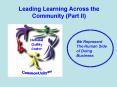 Leading Learning Across the Community Part II PowerPoint PPT Presentation