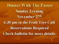 Dinner With The Pastor PowerPoint PPT Presentation