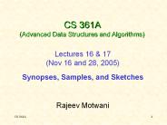 CS 361A (Advanced Data Structures and Algorithms)