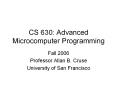 CS 630: Advanced Microcomputer Programming PowerPoint PPT Presentation