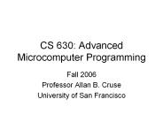 CS 630: Advanced Microcomputer Programming